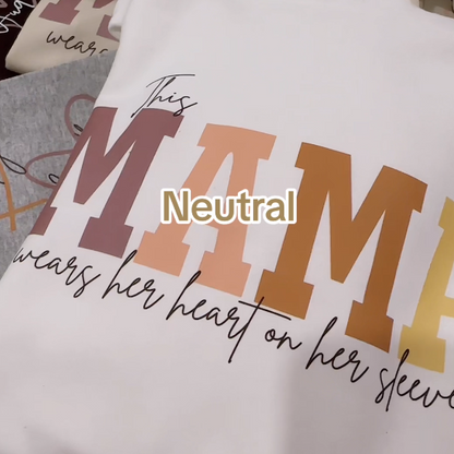 Personalized I Wear My Heart On My Sleeve Mama T-shirt/Sweatshirt/Hoodie