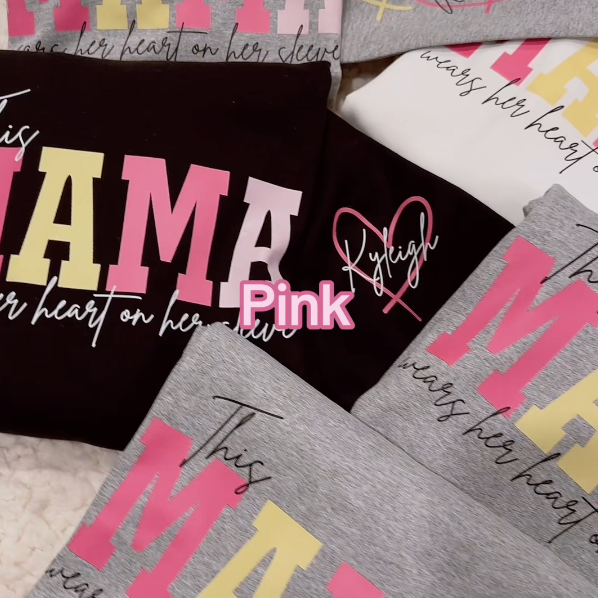 Personalized I Wear My Heart On My Sleeve Mama T-shirt/Sweatshirt/Hoodie