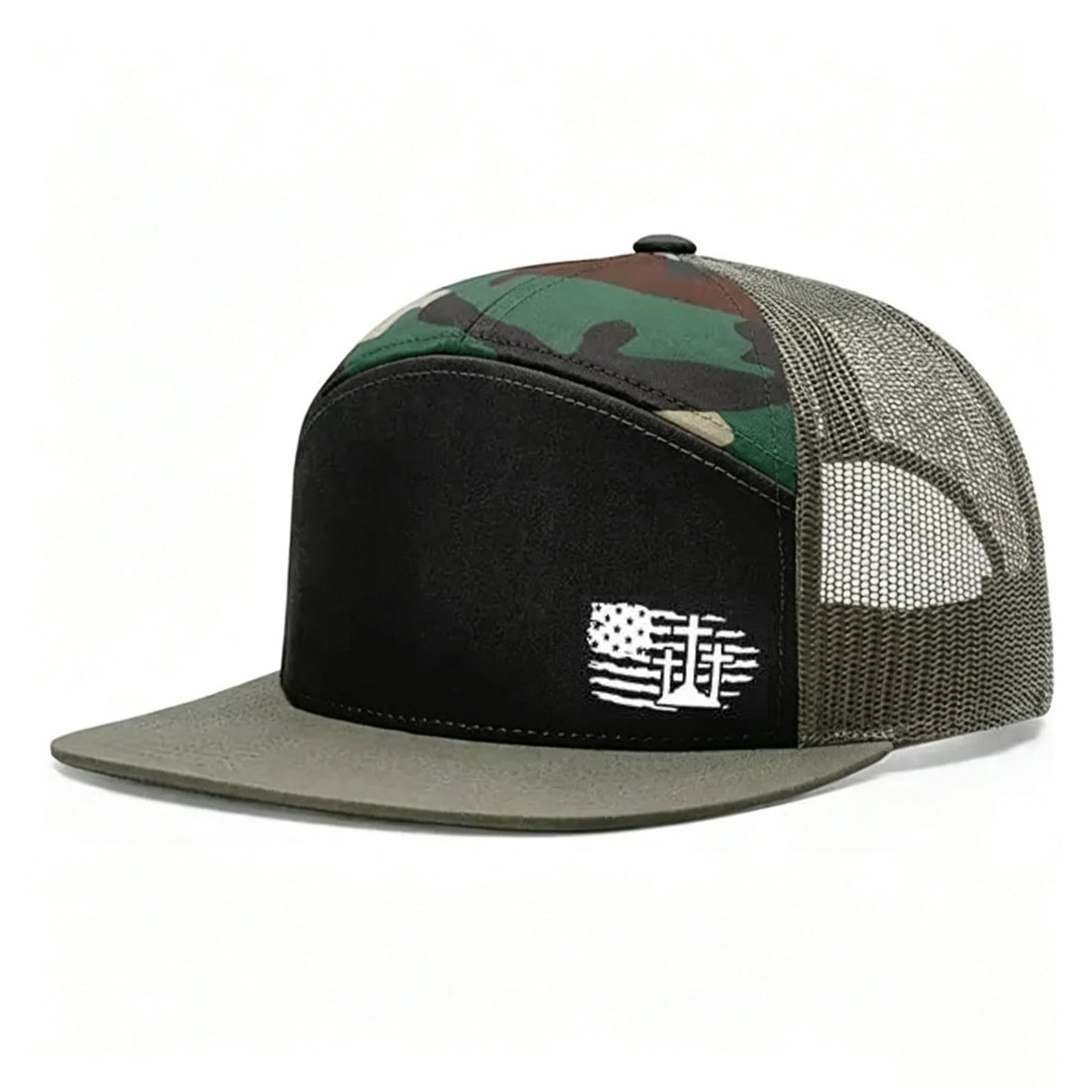 American Flag Cross Silhouette Unisex All-Season Trucker Hat Baseball Cap