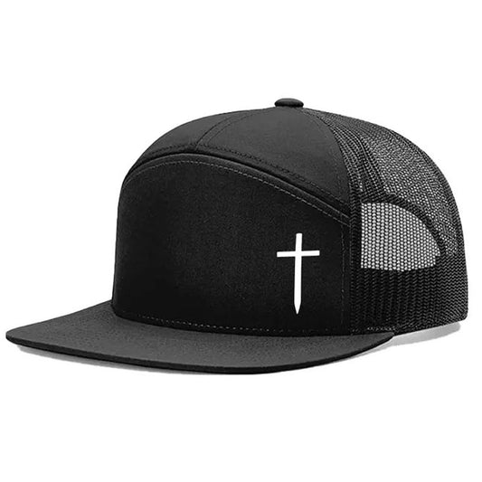 Classic Christian Cross Print Unisex All-Season Trucker Hat Baseball Cap