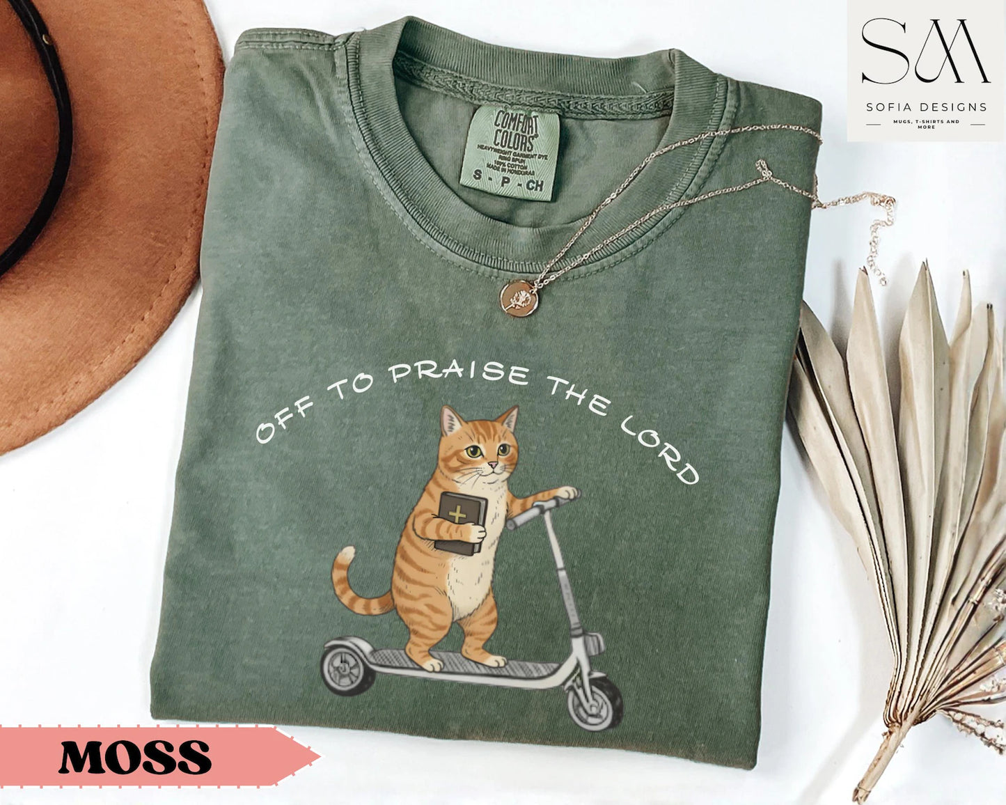 Off To Praise The Lord Funny Christian Cat Faith Humor T-shirt