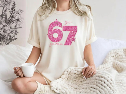 Pink 67 Meme Shirt (Six Seven Trend Tee)