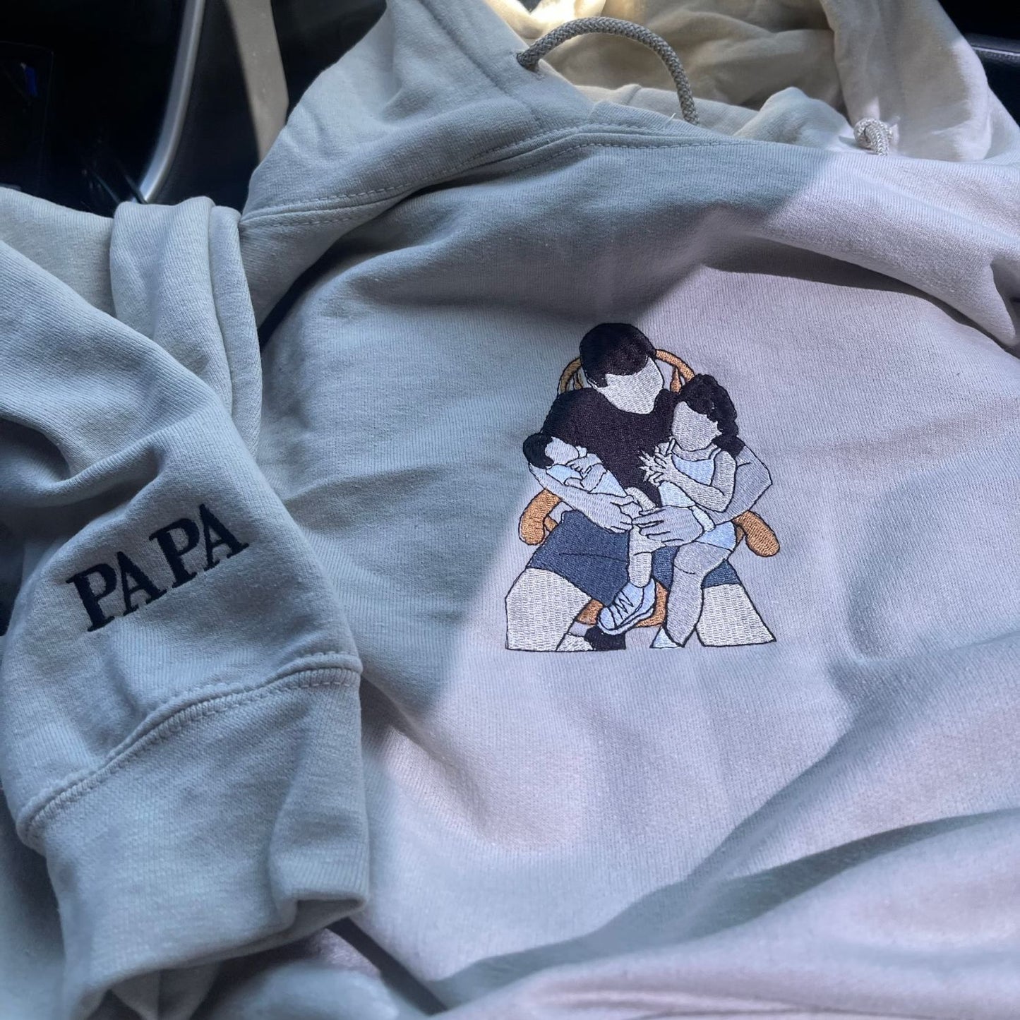 Personalized Photo Unique Gift for Dad Embroidered Crewneck Sweatshirt/Hoodie