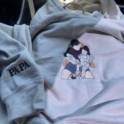 Personalized Photo Unique Gift for Dad Embroidered Crewneck Sweatshirt/Hoodie