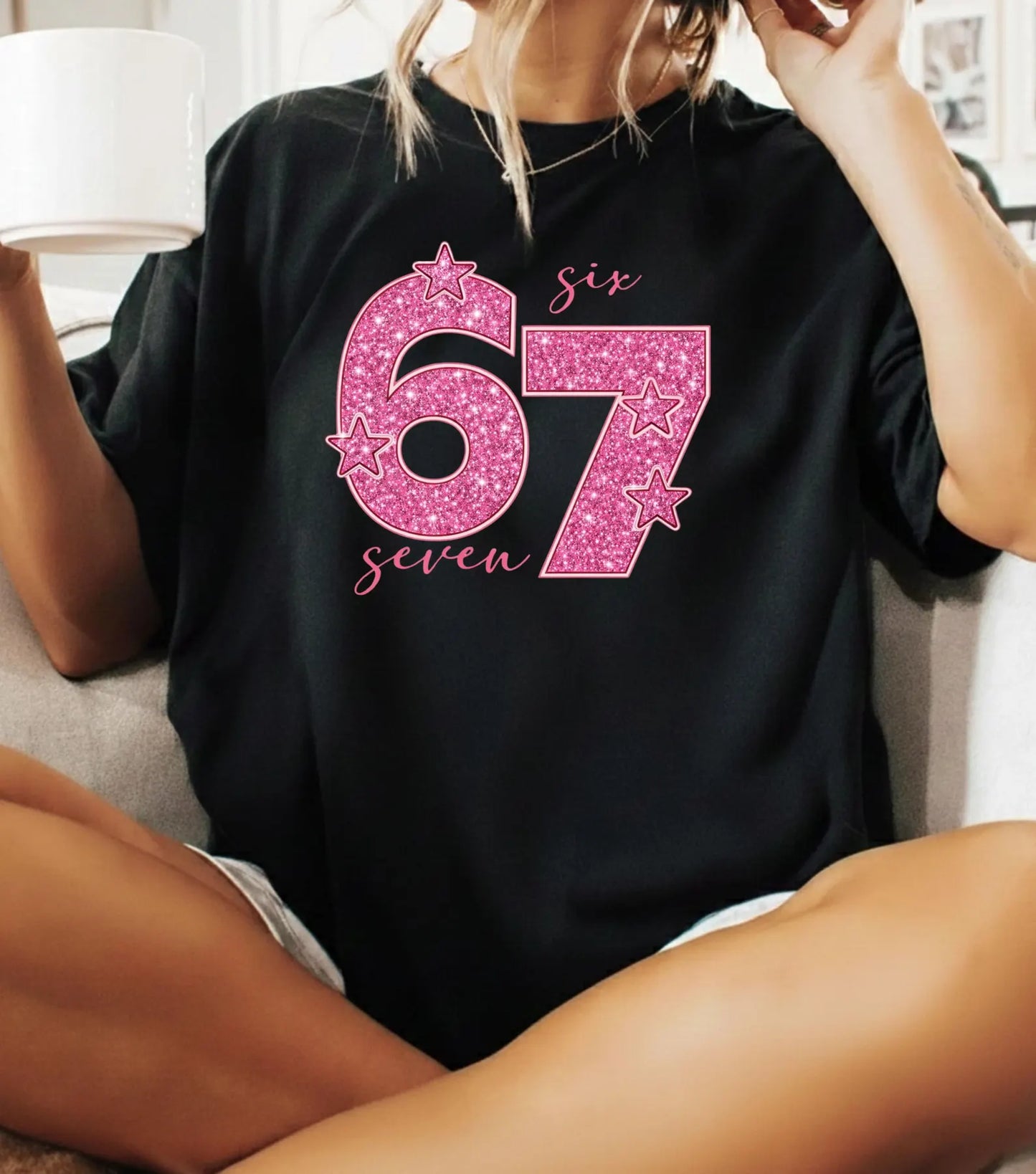 Pink 67 Meme Shirt (Six Seven Trend Tee)