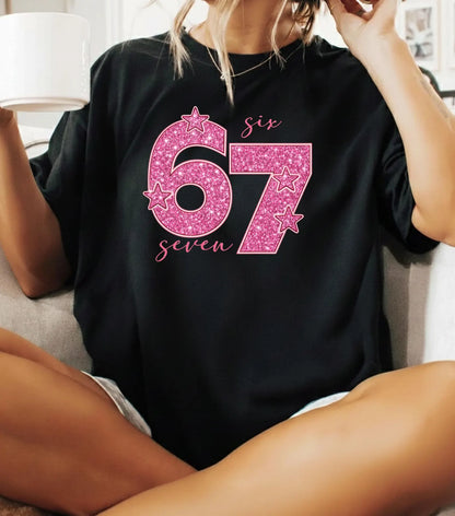 Pink 67 Meme Shirt (Six Seven Trend Tee)