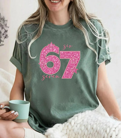 Pink 67 Meme Shirt (Six Seven Trend Tee)