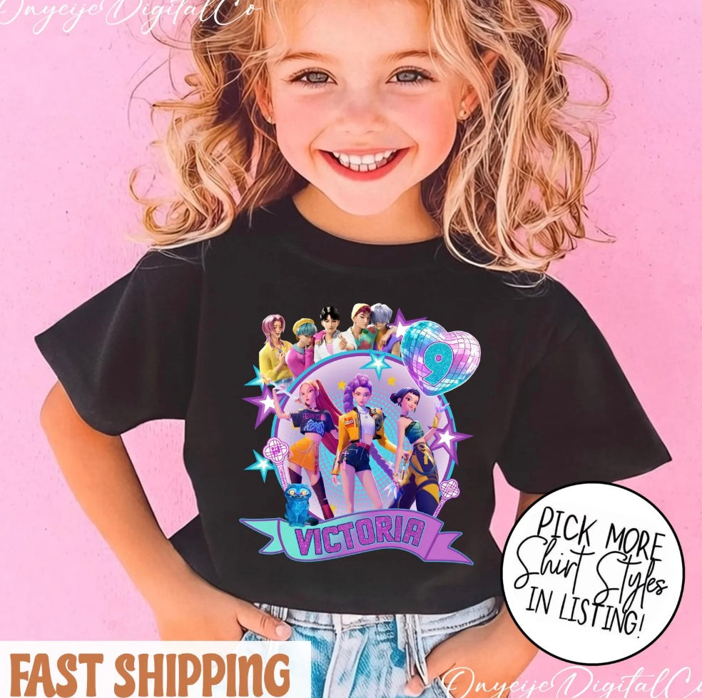 Custom Kpop Huntrix Birthday Shirt T-Shirt/Sweatshirt/Hoodie
