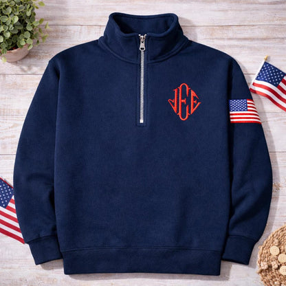 Embroidered J.E.E. Epstein Quarter Zip Sweatshirt