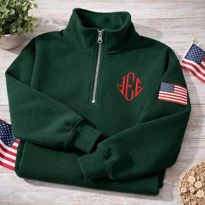 Embroidered J.E.E. Epstein Quarter Zip Sweatshirt