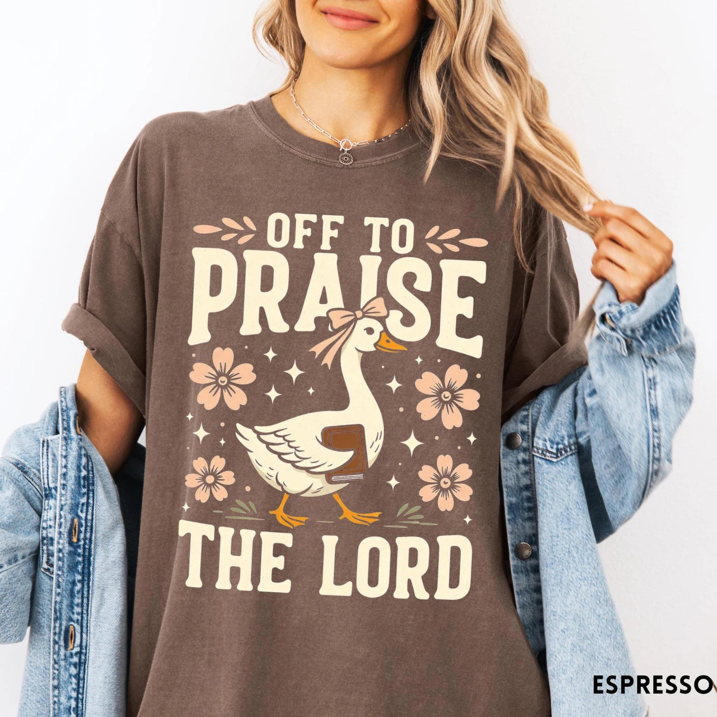 Off To Praise The Lord Funny Christian Cat Faith Humor T-shirt
