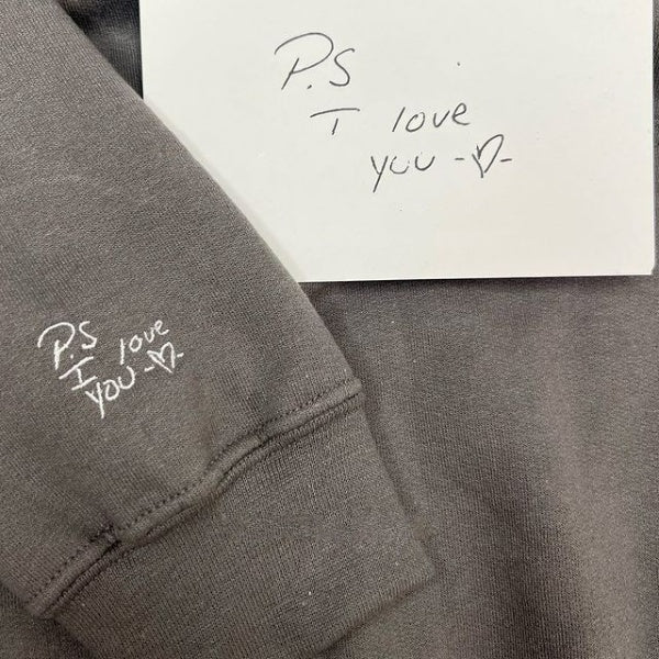 Embroidered Handwriting Sweatshirt/Hoodie