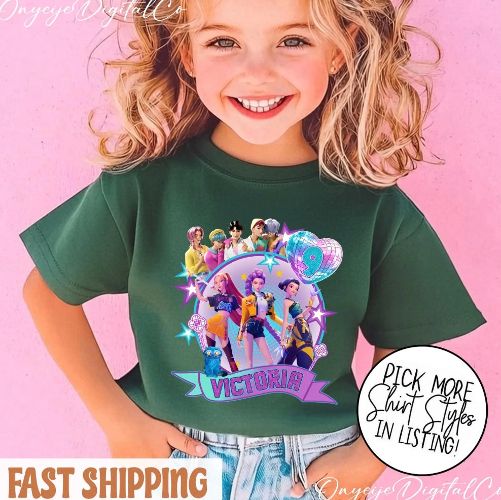 Custom Kpop Huntrix Birthday Shirt T-Shirt/Sweatshirt/Hoodie