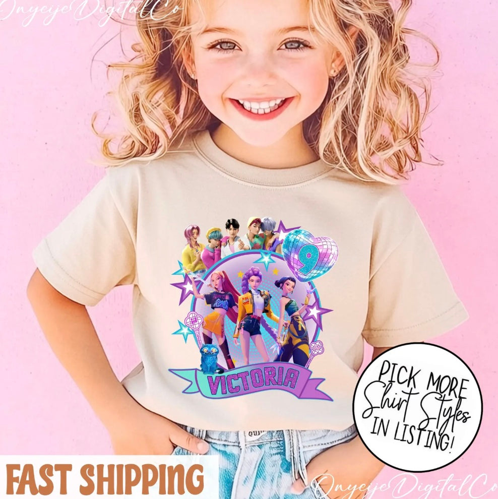 Custom Kpop Huntrix Birthday Shirt T-Shirt/Sweatshirt/Hoodie