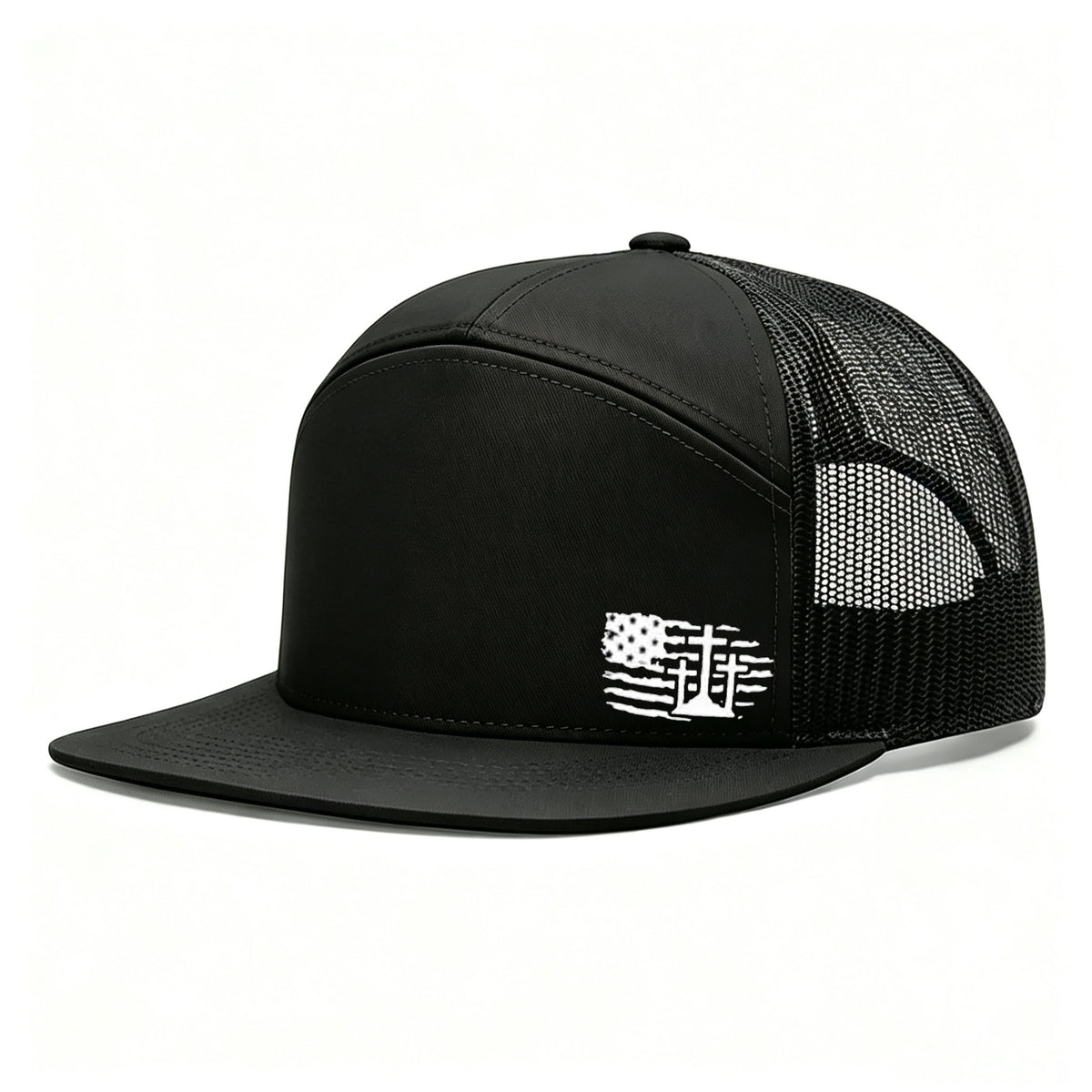 American Flag Cross Silhouette Unisex All-Season Trucker Hat Baseball Cap