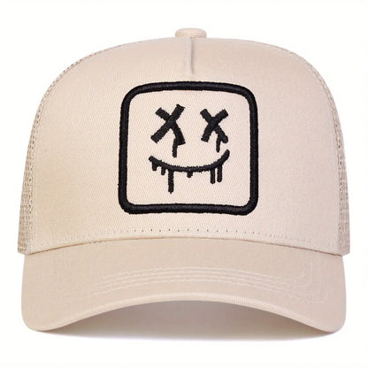 Cartoon Ghost Face Embroidered Unisex All-Season Hat Baseball Cap
