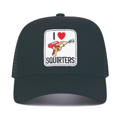 Squirters Letter Embroidered Unisex All-Season Trucker Hat Baseball Cap