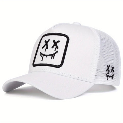 Cartoon Ghost Face Embroidered Unisex All-Season Hat Baseball Cap