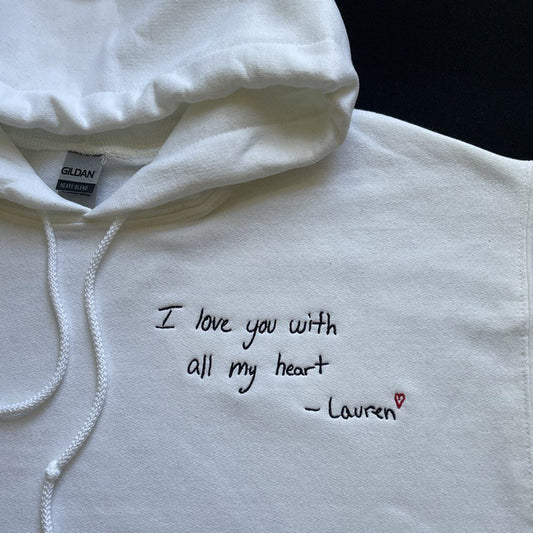 Embroidered Handwriting Sweatshirt/Hoodie