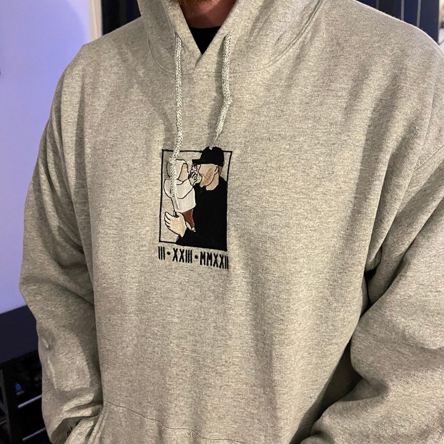 Personalized Photo Unique Gift for Dad Embroidered Crewneck Sweatshirt/Hoodie