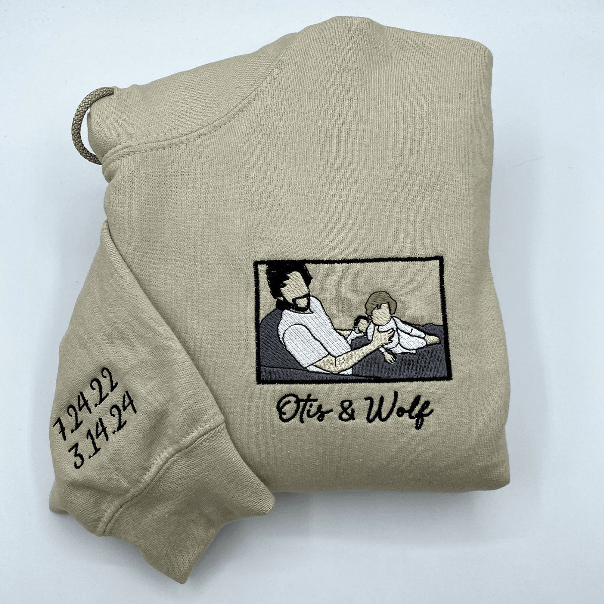 Personalized Photo Unique Gift for Dad Embroidered Crewneck Sweatshirt/Hoodie