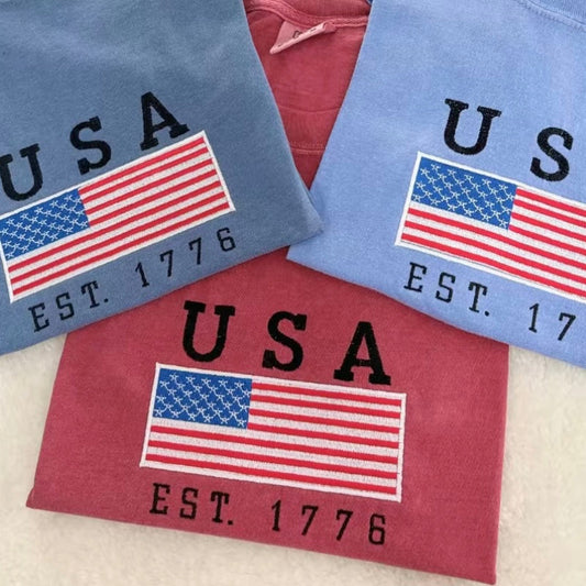 America Embroidered Custom T-Shirt/Sweatshirt/Hoodie