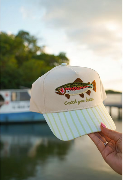 Catch You Later Green Stripe Hats