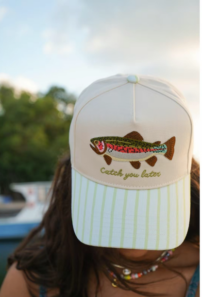 Catch You Later Green Stripe Hats