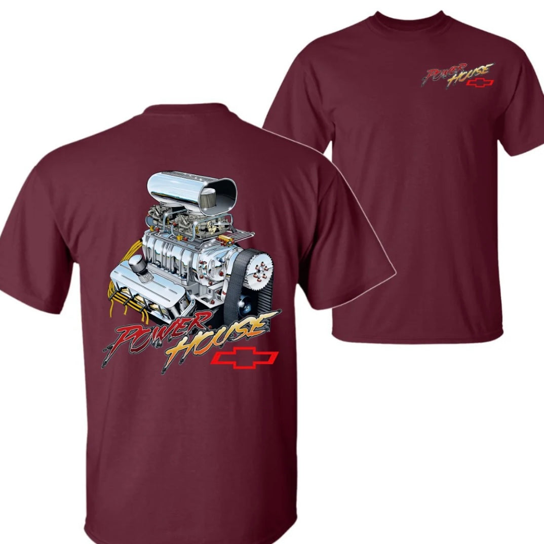 Power House Chevy Blown Big Block 2 Side T-Shirt/Sweatshirt/Hoodi