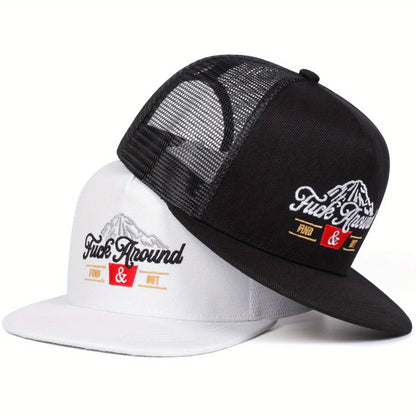 Mountain Embroidered Hip Hop Unisex All-Season Trucker Hat Baseball Cap