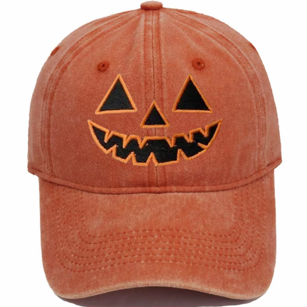 Vintage Pumpkin Embroidered Unisex All-Season Trucker Hat Baseball Cap