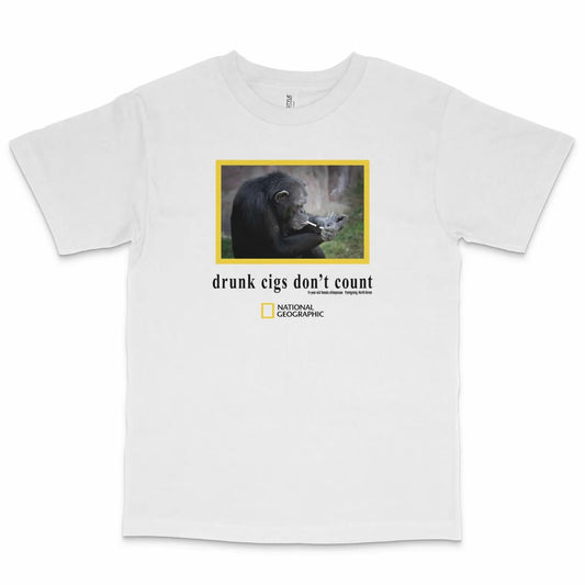 Drunk Cigs Don't Count Chimpanzee Smoking T-Shirt/Sweatshirt/Hoodie
