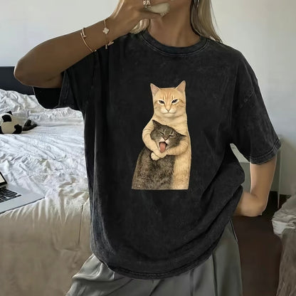 Cat Quarrel Moment Print T-Shirt/Sweatshirt/Hoodie