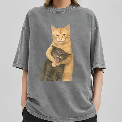 Cat Quarrel Moment Print T-Shirt/Sweatshirt/Hoodie