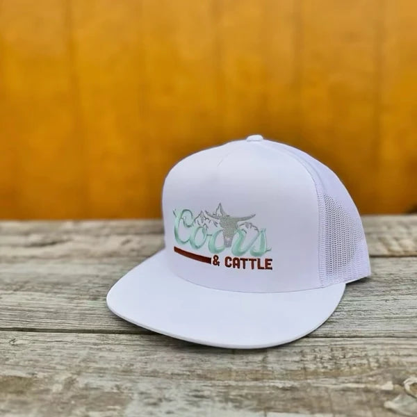 Beer and Cattle Embroidered Embroidered Unisex All-Season Trucker Hat Baseball Cap