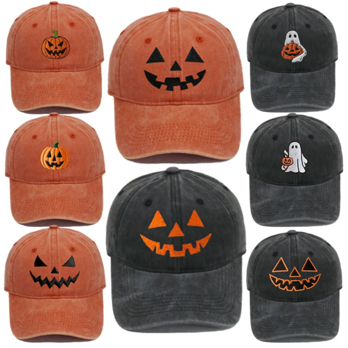 Vintage Pumpkin Embroidered Unisex All-Season Trucker Hat Baseball Cap