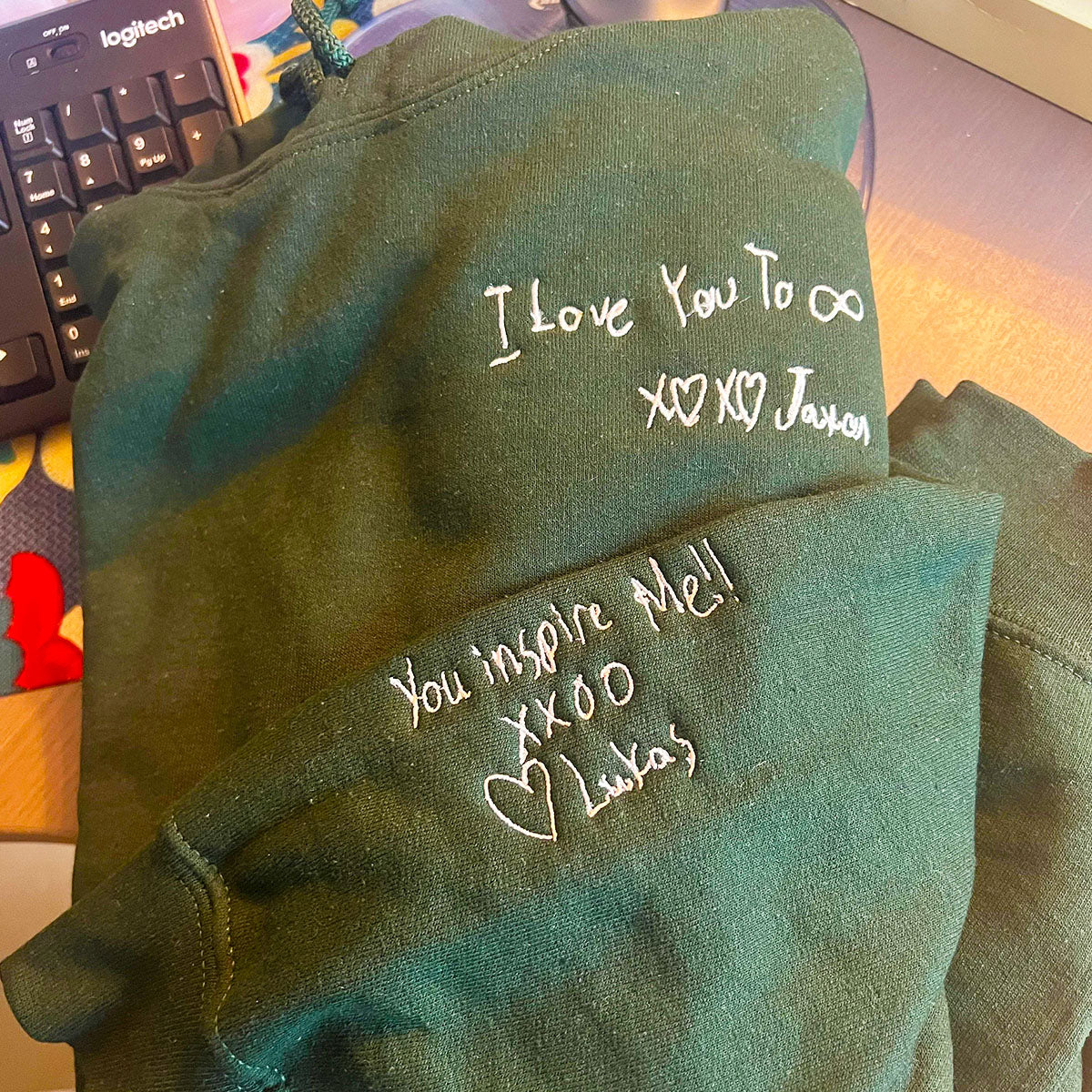 Embroidered Handwriting Sweatshirt/Hoodie