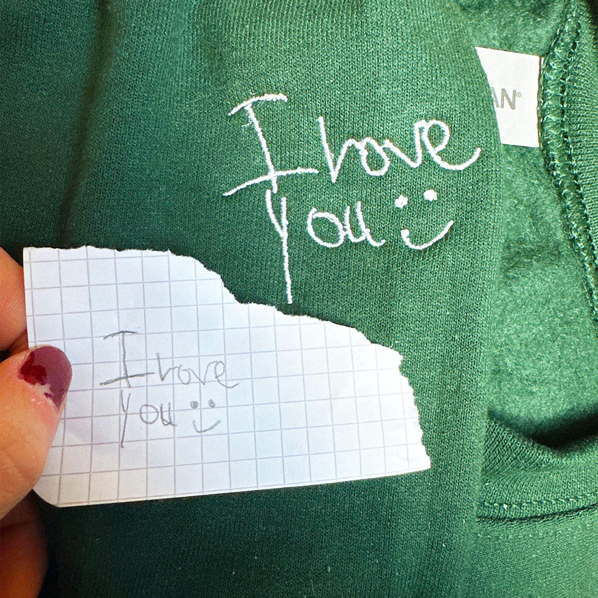 Embroidered Handwriting Sweatshirt/Hoodie