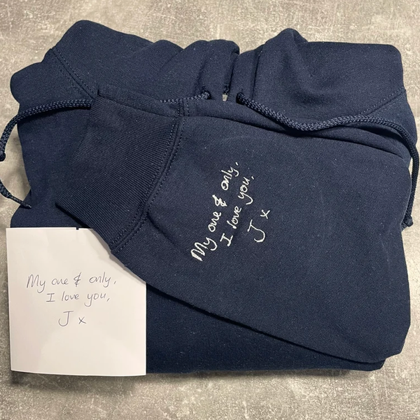 Embroidered Handwriting Sweatshirt/Hoodie