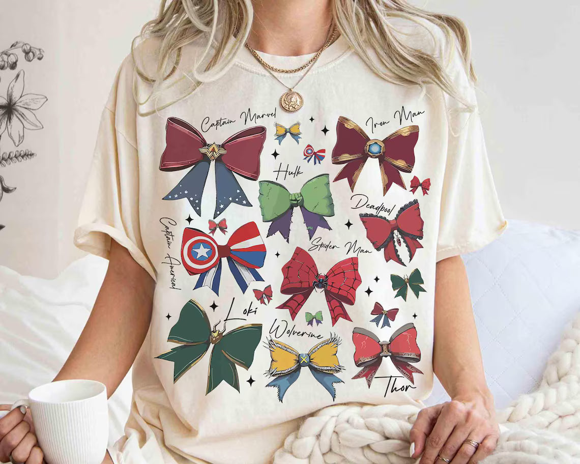 Super Heroes Inspired Coquette Bow T-Shirt/Sweatshirt/Hoodie