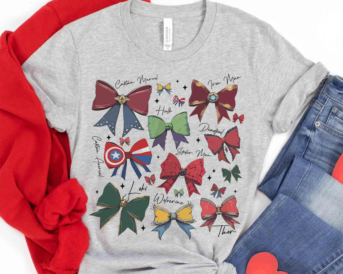 Super Heroes Inspired Coquette Bow T-Shirt/Sweatshirt/Hoodie