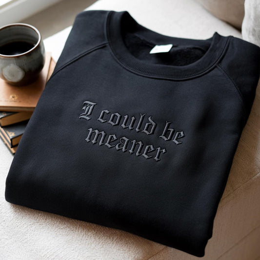 I Could Be Meaner Embroidered T-Shirt/Sweatshirt/Hoodie