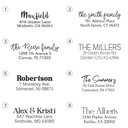 Custom Address Stamp Personalized Return Stamp Multiple Designs Self Inking Elegant Finishing Touch for Letters and Packages