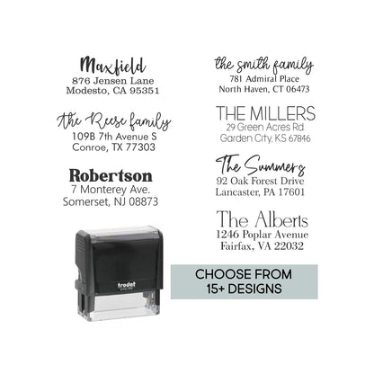 Custom Address Stamp Personalized Return Stamp Multiple Designs Self Inking Elegant Finishing Touch for Letters and Packages