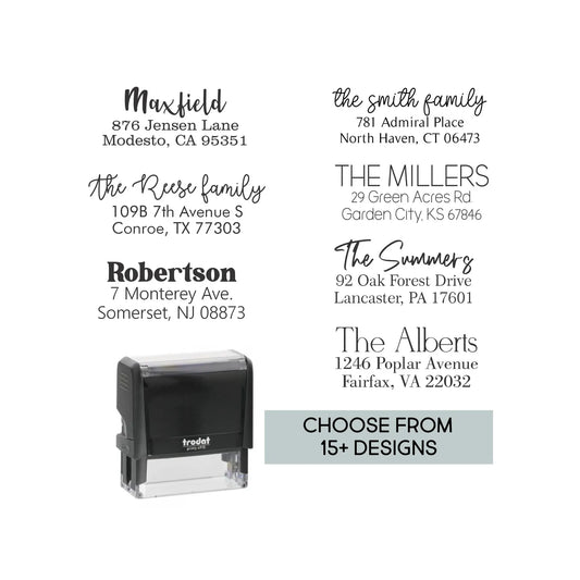 Custom Address Stamp Personalized Return Stamp Multiple Designs Self Inking Elegant Finishing Touch for Letters and Packages