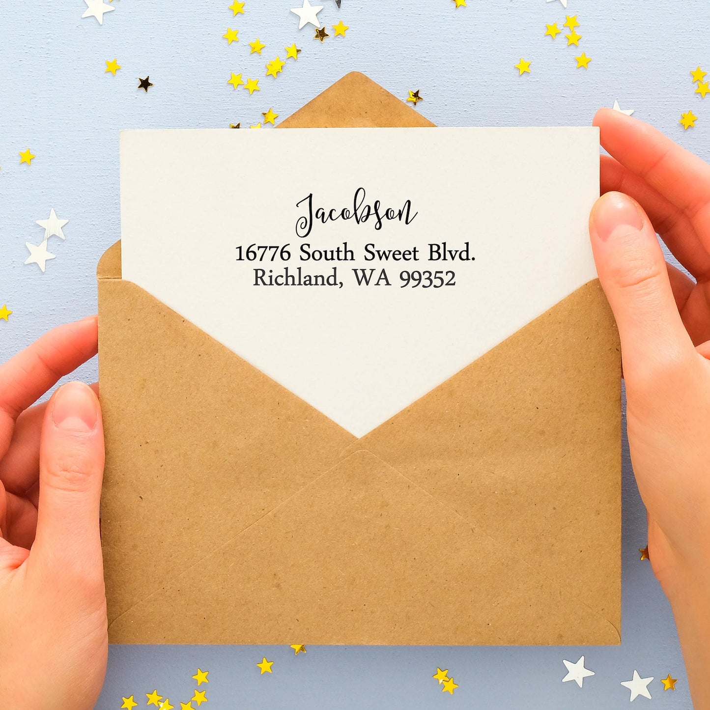 Custom Address Stamp Personalized Return Stamp Multiple Designs Self Inking Elegant Finishing Touch for Letters and Packages