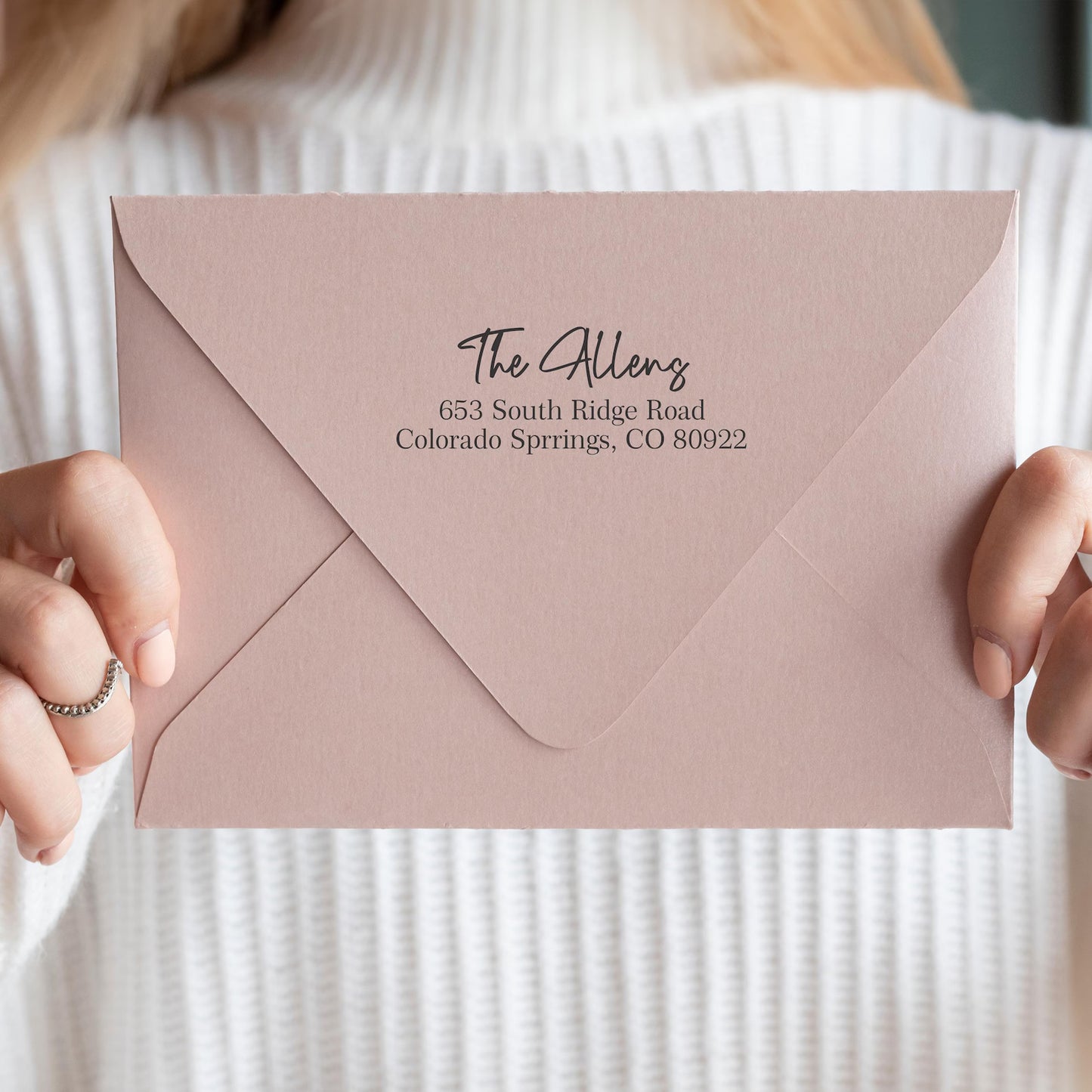 Custom Address Stamp Personalized Return Stamp Multiple Designs Self Inking Elegant Finishing Touch for Letters and Packages