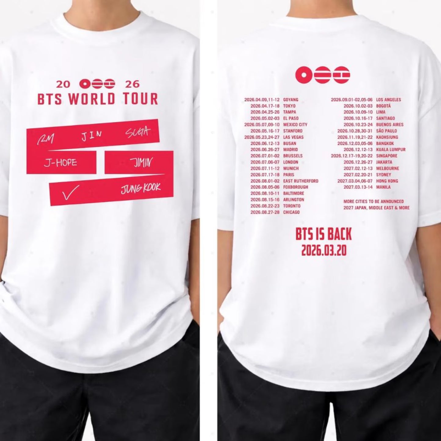 World Tour BTS 2026 T-Shirt/Sweatshirt/Hoodie