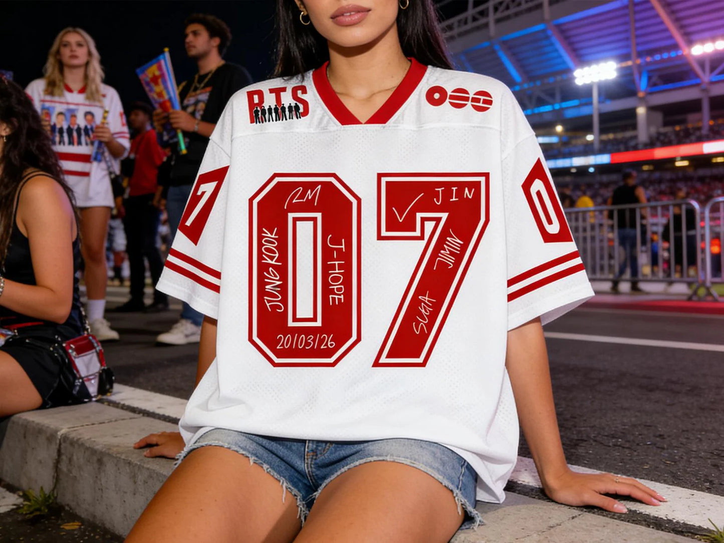 Custom BTS Kpop 2026 Arirang World Tour Mesh Jersey/T-Shirt/Sweatshirt/Hoodie