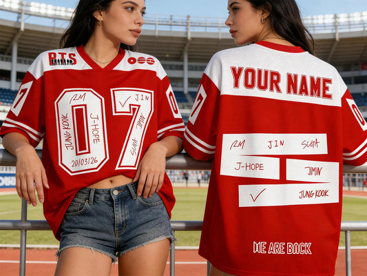 Custom BTS Kpop 2026 Arirang World Tour Mesh Jersey/T-Shirt/Sweatshirt/Hoodie